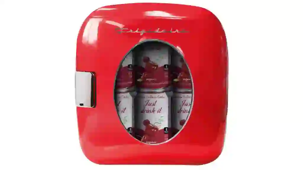 red fridge