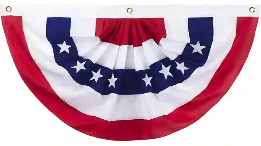 3 x 6 Ft American Pleated Fan Flag, USA Patriotic Half Fan Bunting Flag, 4th of July Decorations Flags