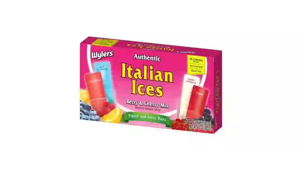 Wyler's Italian Ice Berry and Cherry Assorted Freezer Bars, 10 ct. Box