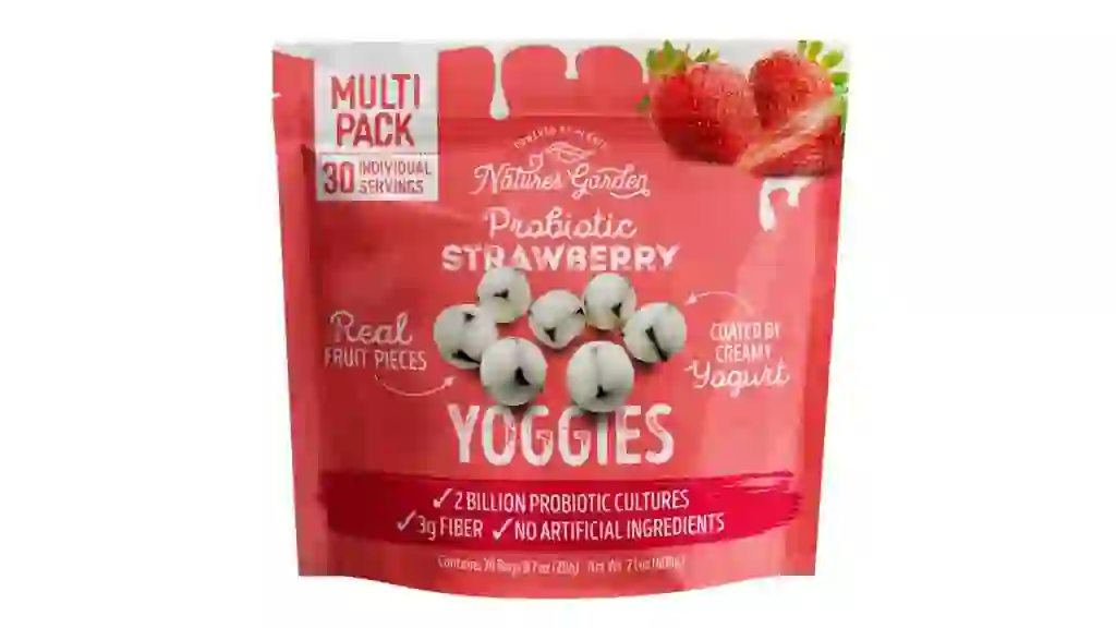 Nature's Garden, Probiotic Strawberry Yoggies, 0.7 oz, 30-count