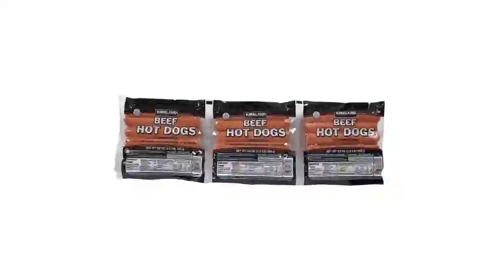 Kirkland Signature Beef Hot Dogs, 12 Links, 1.5 lbs, 3-count