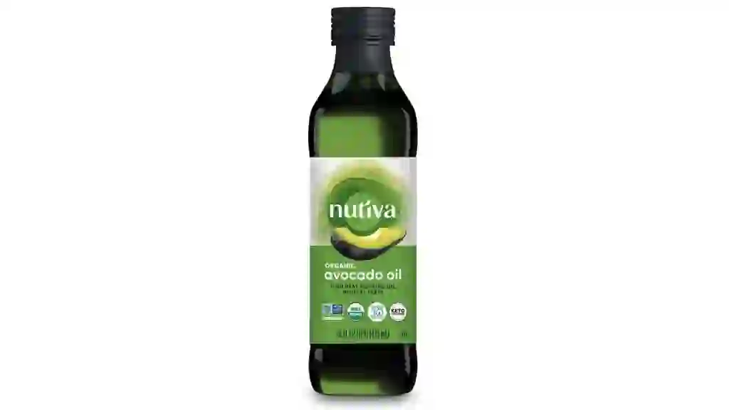 Nutiva Organic Steam-Refined Avocado Oil, 100% Pure, 16 Fl Oz, USDA Organic, Non GMO, Whole 30 Approved, Keto, Paleo, High-Heat Oil with Neutral Flavor and Aroma for Cooking & Frying