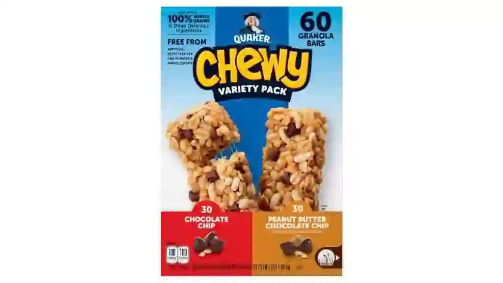 Quaker Chewy Granola Bars, Variety Pack, 0.84 oz, 60-count