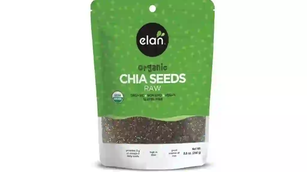 Elan Organic Chia Seeds, 8.8 oz, Natural Raw Black Chia Seeds, Plant-Based, Non-GMO, Vegan, Gluten-Free, Kosher, Gels Easily, Superfood