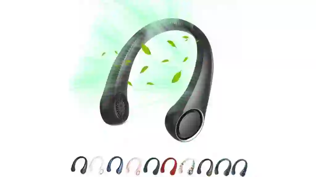 Portable Neck Fan, Hands Free Bladeless Fan, 360° Cooling Personal Fan,Wearable Quiet Fan for Outdoor Indoor, Birthday Gifts for Men Women Mom Dad, 4000mAh Battery USB Rechargeable, 3-Speeds(Black)