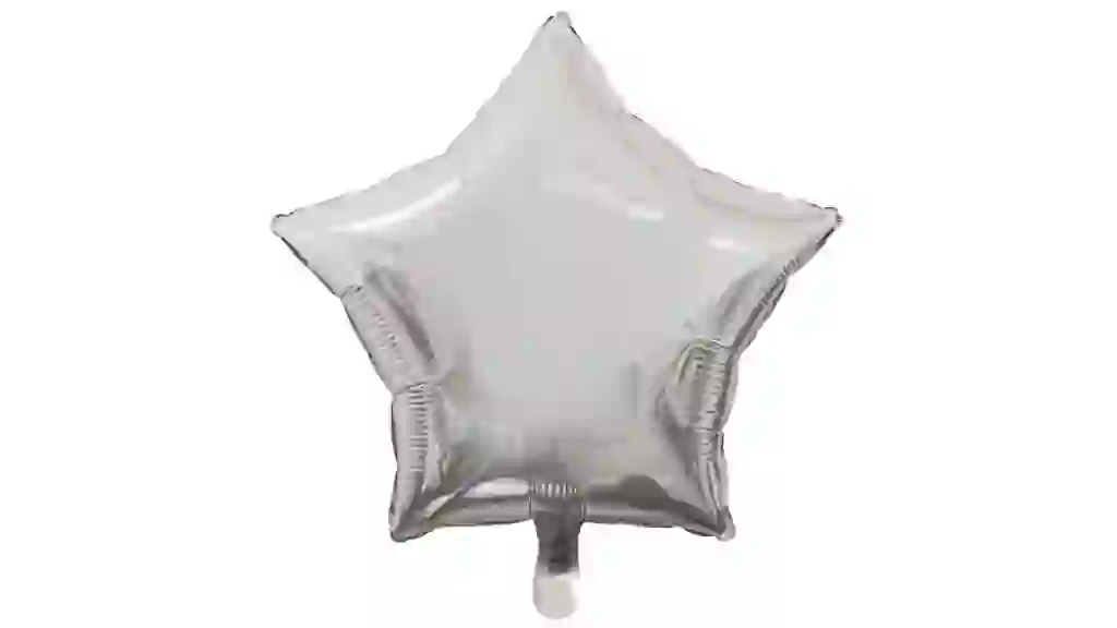 Matte Silver Star-Shaped Foil Balloons, 18-in.
