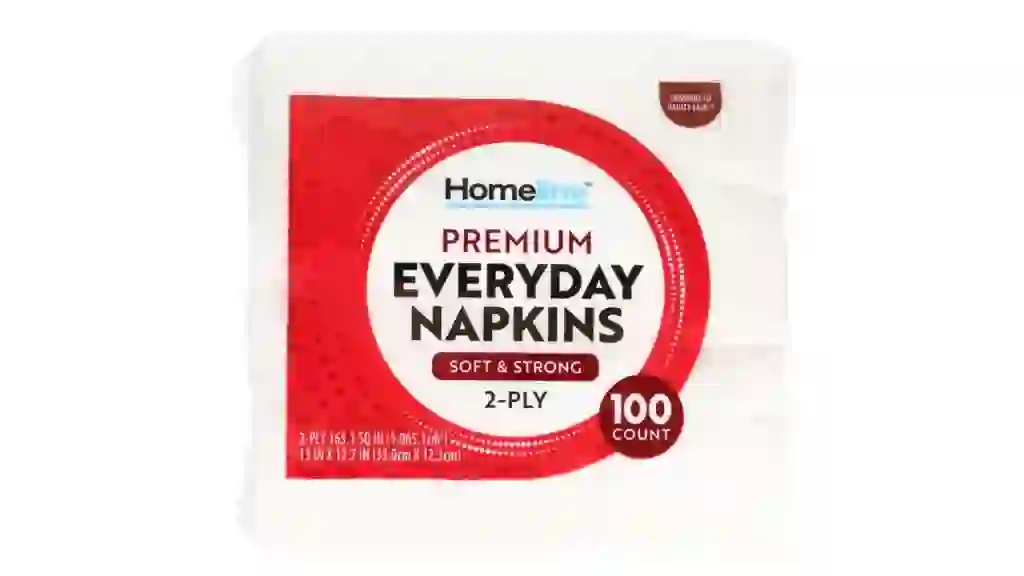 Homeline Premium White Napkins, 100 ct.