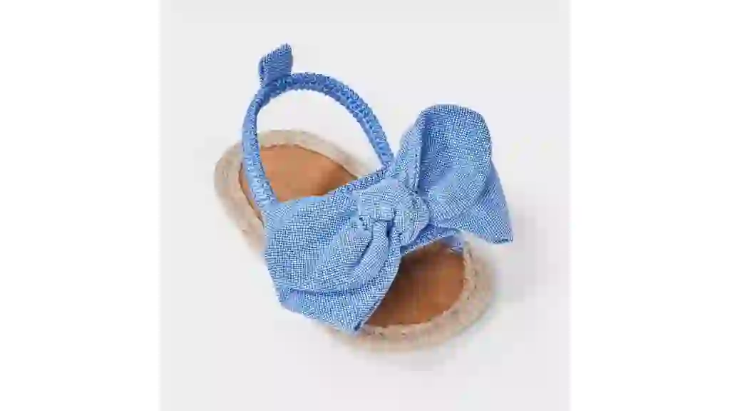 Baby Girls' Chambray Bow Ankle Strap Sandals - Cat & Jack™ Blue