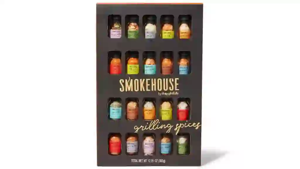 Smokehouse by Thoughtfully Ultimate Grilling Spice Set, Grill Seasoning Gift Set Flavors Include Chili Garlic, Rosemary and Herb, Lime Chipotle, Cajun Seasoning and More, Pack of 20
