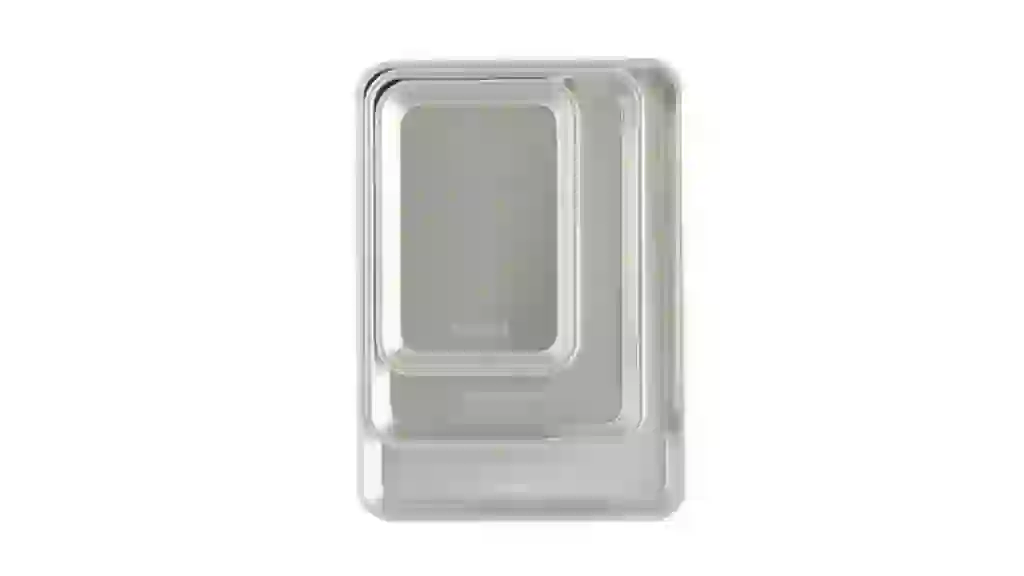 Nordic Ware Naturals 3 Piece Aluminum Bakeware Set with Jelly Roll, Quarter & Eighth Sheet Rectangular Cookie & Baking Sheet Pans