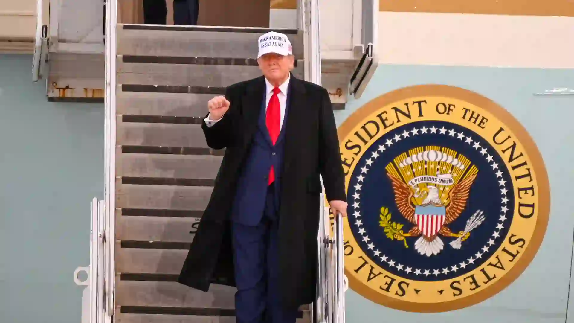 President Donald Trump arrived at Calgary International Airport to attend the G7 Summit in Kananaskis, Alberta, Canada.