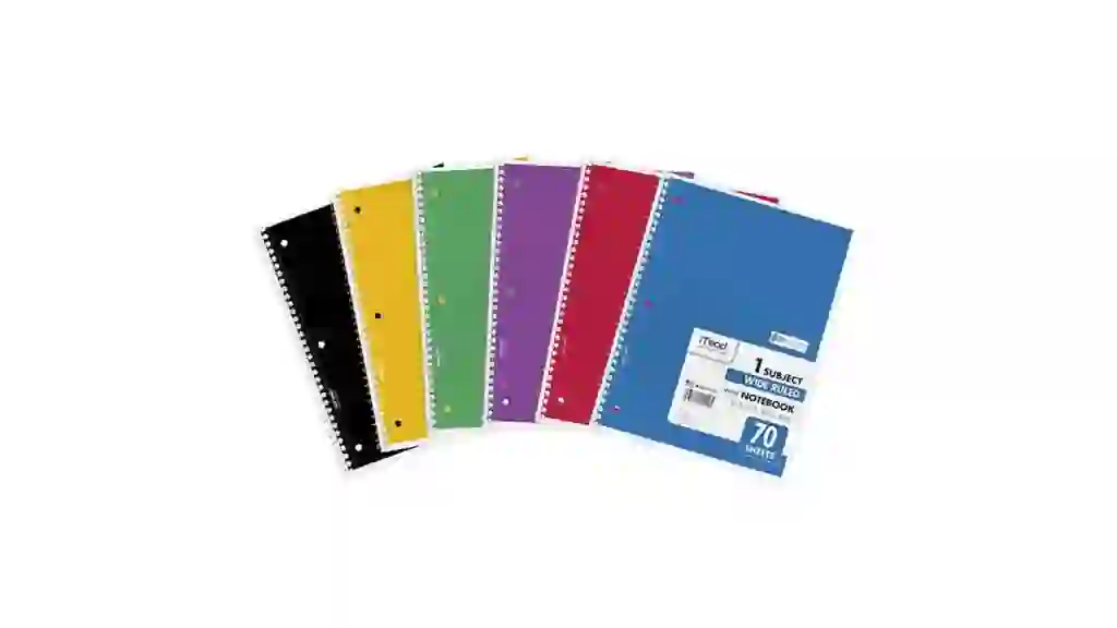Mead Spiral Bound Notebook, Wide Rule 8 1/2 x 11, 70 sheets/Pad, Assorted Colors (Color Choice Not Available)