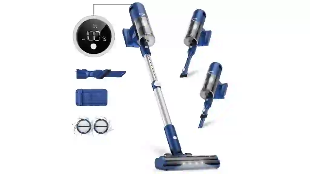 INSE Lightweight Cordless Vacuum with 30Kpa Powerful Suction & 60 Mins Runtime, Stick Vacuum for Carpet, Tile, Pet Hair, Hardwood Floors