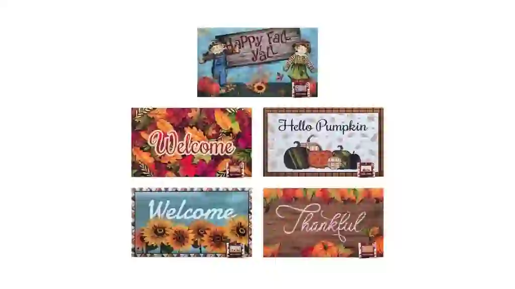 Assorted Harvest-Themed Door Mats, 15x25 in.