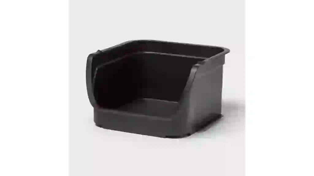 4.6qt Open Front Stackable Storage Bin - Brightroomâ„¢: Portable Black Utility, Universal Storage, 5" Height