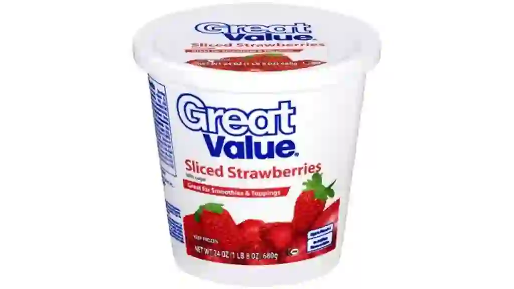 Great Value Sliced Strawberries with Sugar, 24 oz (Frozen)