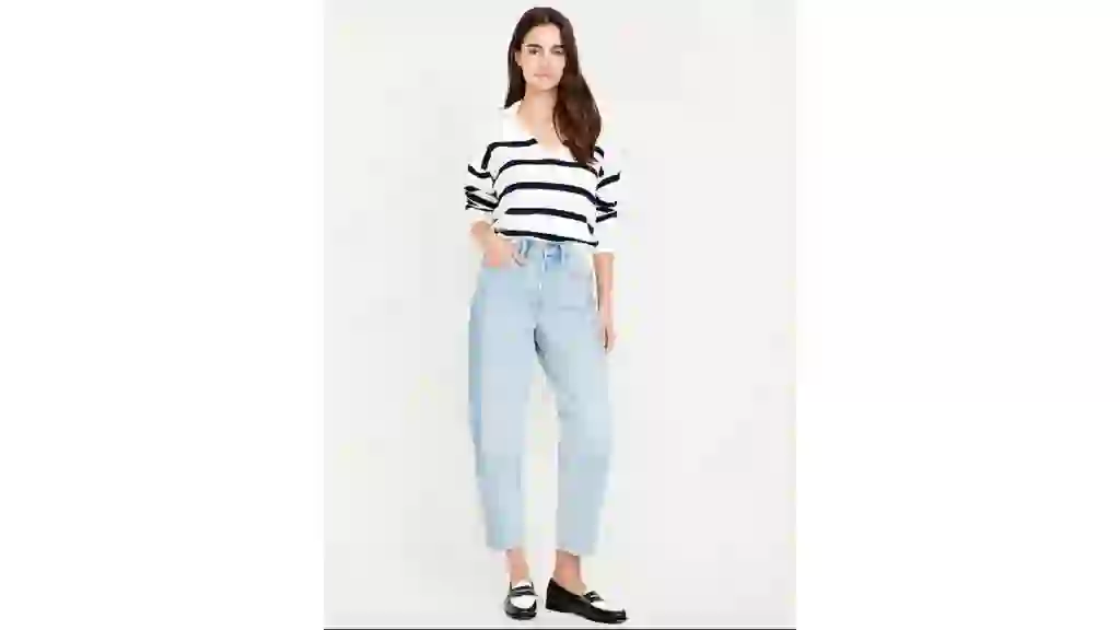 High-Waisted Barrel Ankle Jeans