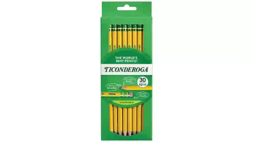 Ticonderoga 30ct Pencil Yellow: No. 2 Wood Cased Presharpened Pencils, 2.2mm Point, Stationery & Office Supplies
