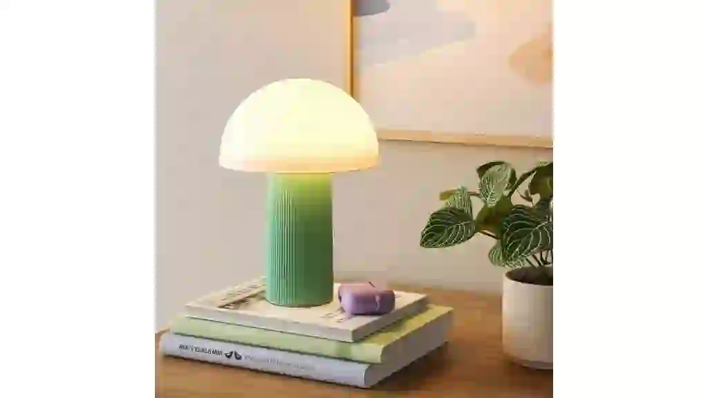 Portable Cordless Mushroom Table Lamp with Rechargeable Battery (Includes LED Light Bulb) - Room Essentials™