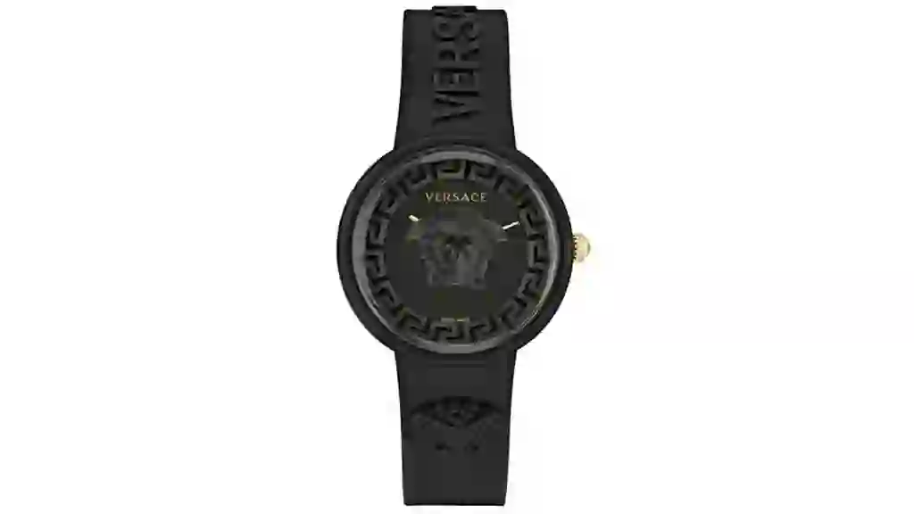 Versace Medusa Pop Swiss Quartz Black Silicone Watch, 39mm