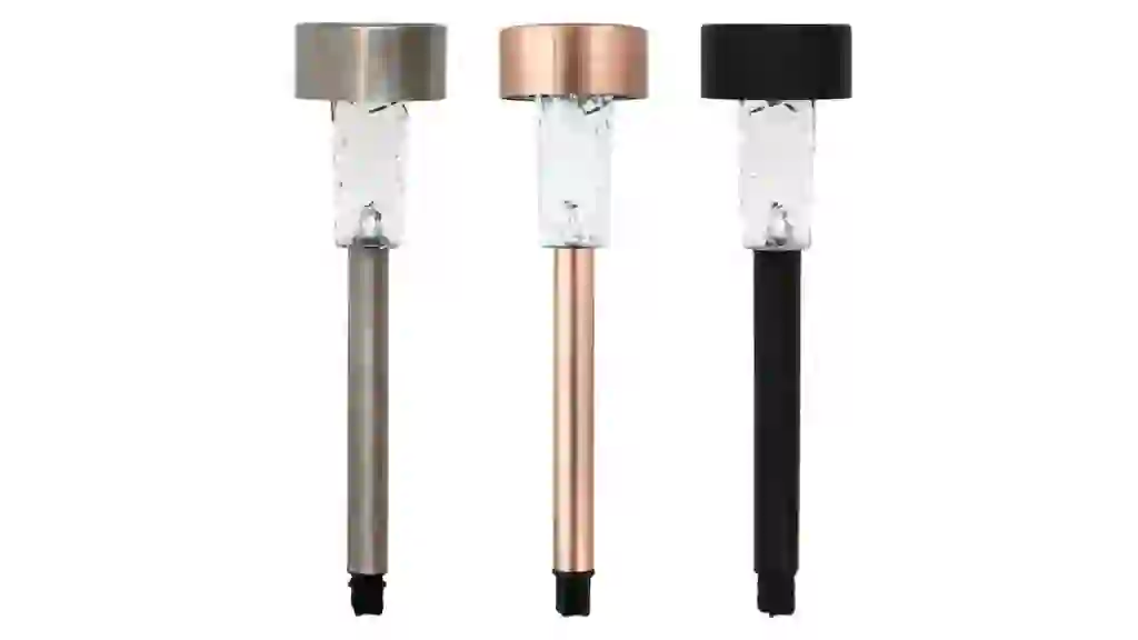 Stainless Steel Solar Yard Light Stakes, 14-in.