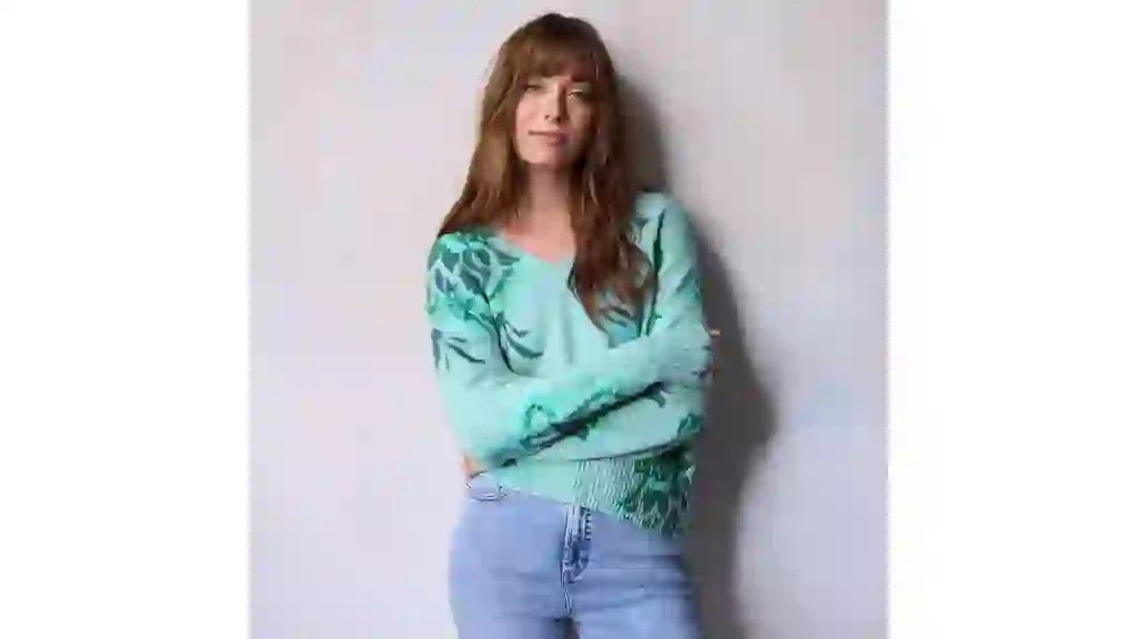 Women's LC Lauren Conrad Floral V-Neck Pullover Sweater available at Kohl's.