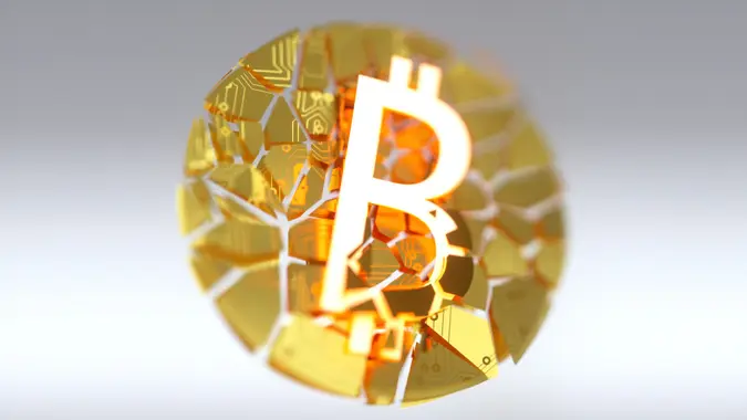 Bitcoin crash stock photo