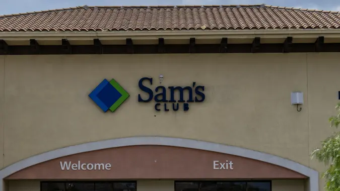 Sam's Club Storefrint stock photo
