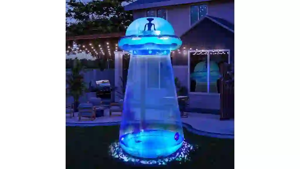 Joyfy 9 ft Halloween Inflatable UFO Alien Decoration with Built-in LEDs,UFO Halloween Decorations Outdoor Blow Up Yard Lawn Decoration