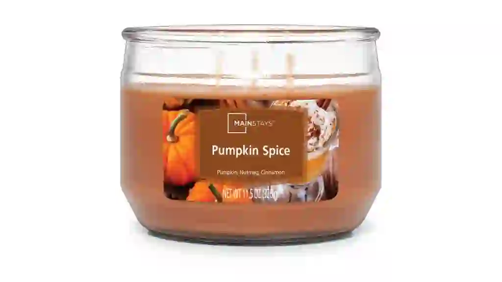 Mainstays Pumpkin Spice Scented 3 Wick Candle, 11.5 oz.