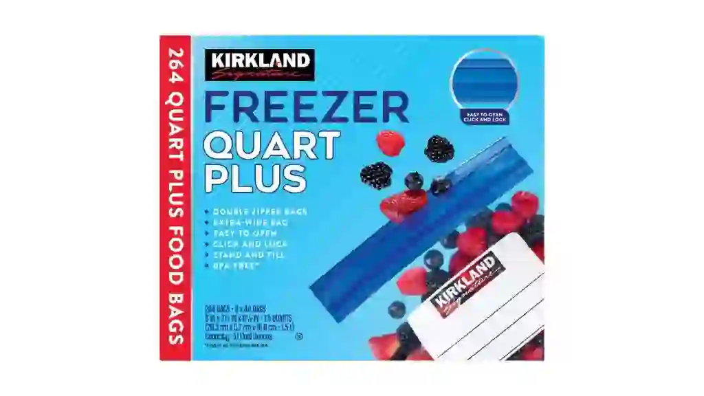 Kirkland Signature Freezer Quart Plus Bags, 264-count