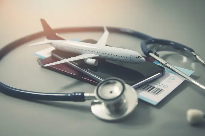 travel insurance safe trip concept.