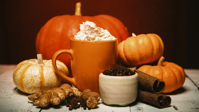 Pumpkin Spice Latte Ingredients stock photo