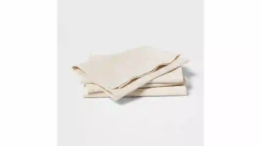 4pk Cotton and Linen Blend Napkins - Threshold™: Reversible Solid Cloth, Traditional Style, OEKO-TEX Certified, 18"x18"