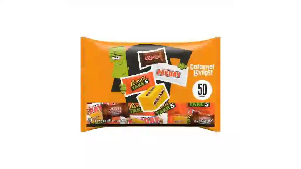 Hershey's Assorted Caramel Lovers Candy, Halloween Candy Bag, 19.9 oz - 50 pcs