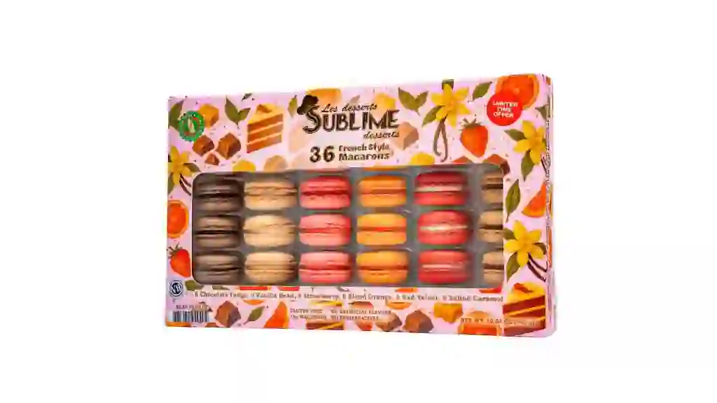 Sublime Desserts Macarons Assorted Flavors, Frozen, 36 ct.
