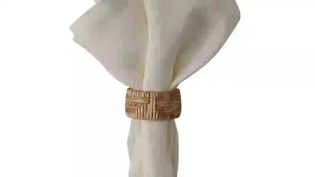Split P Basket Weave Napkin Ring Set of 4