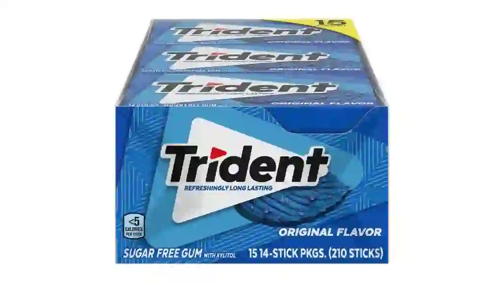 Trident Original Flavor Sugar Free Gum, 14 pcs., 15 pk.