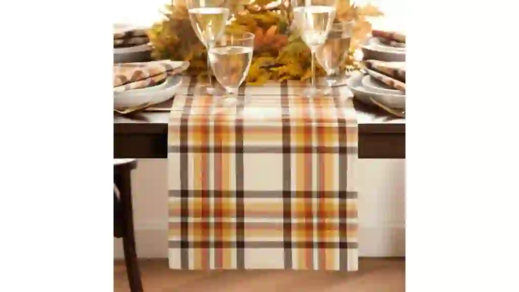 Russet Harvest Woven Plaid Table Runner - Multicolor - 13x70 - Elrene Home Fashions
