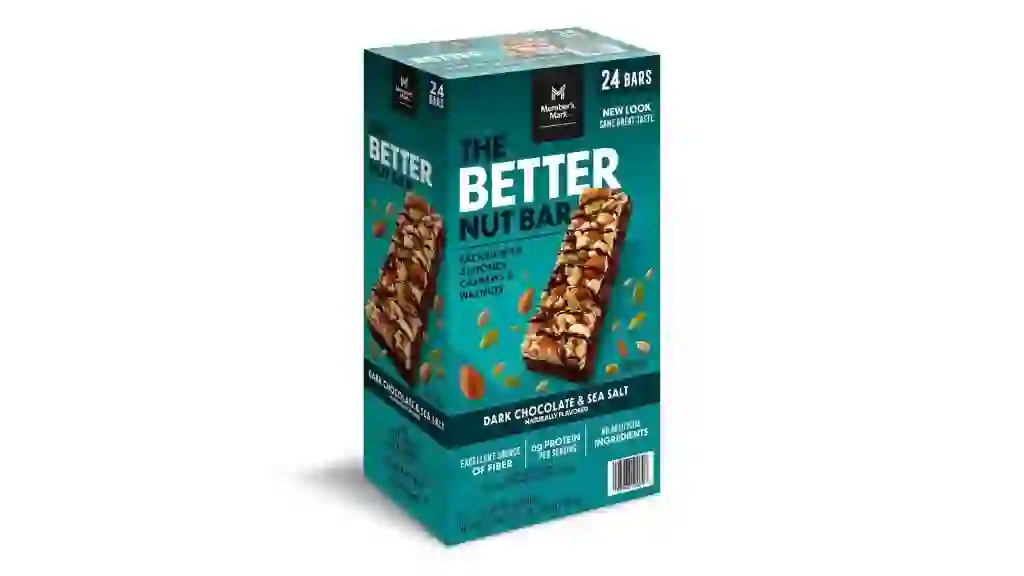 Member's Mark The Better Nut Bar, Dark Chocolate and Sea Salt, 24 ct.