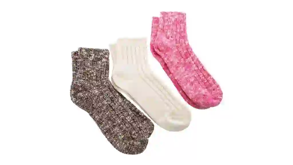 Ladies Ribbed Crew Socks 3-Pack