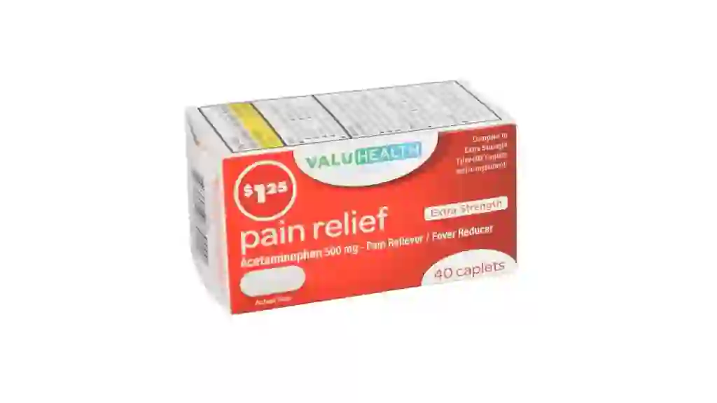 ValuHealth Extra Strength 500-mg. Acetaminophen Caplets, 40 ct. Bottle