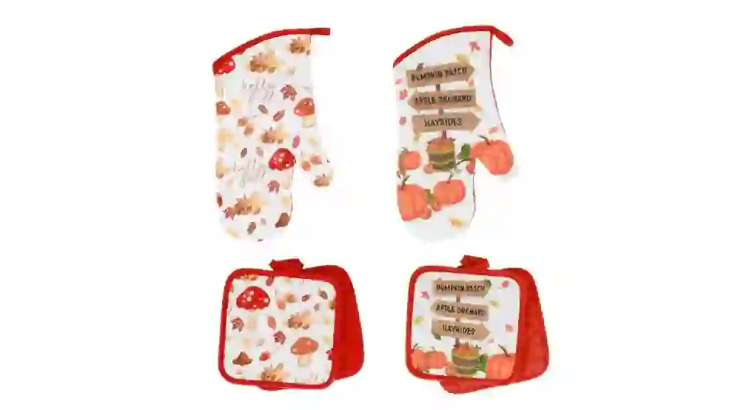Home Collection Fall Kitchen Potholders and Oven Mitts