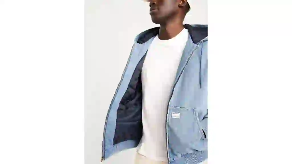 Oversized Denim Zip Hoodie