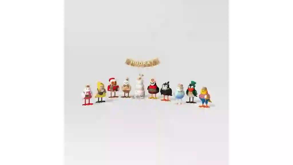10pc Featherly Friends 2025 Anniversary Collection Christmas Bird Figurine Set - Wondershopâ„¢