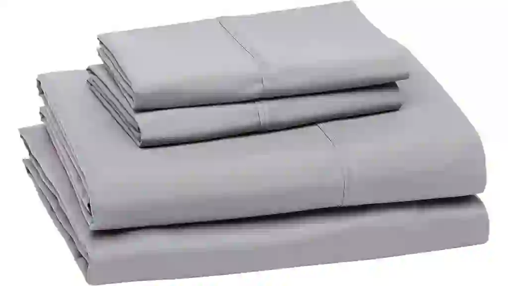 Amazon Basics Lightweight Super Soft Comfortable Brushed Microfiber 4 Piece Bed Sheet Set with 14-Inch Deep Pockets, Queen, Dark Gray, Solid