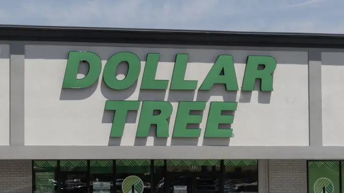 Dollar Tree Discount Store. Dollar Tree offers an eclectic mix of products for a dollar and a quarter. Or more. stock photo