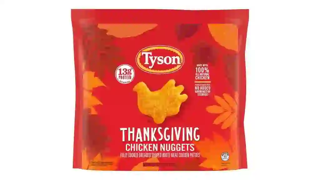 Tyson Thanksgiving Turkey-Shaped Fully-Cooked Chicken Nuggets, Frozen, 56 oz.