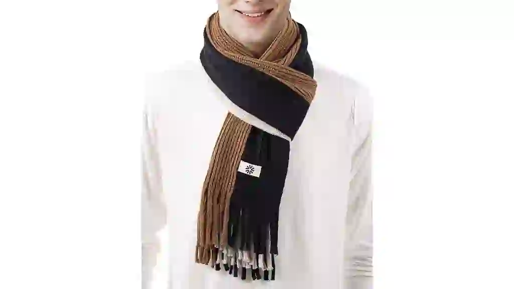 REDESS Winter Scarf for Men and Women Knit Long Thick Scarves for Adult Cold Weather Black
