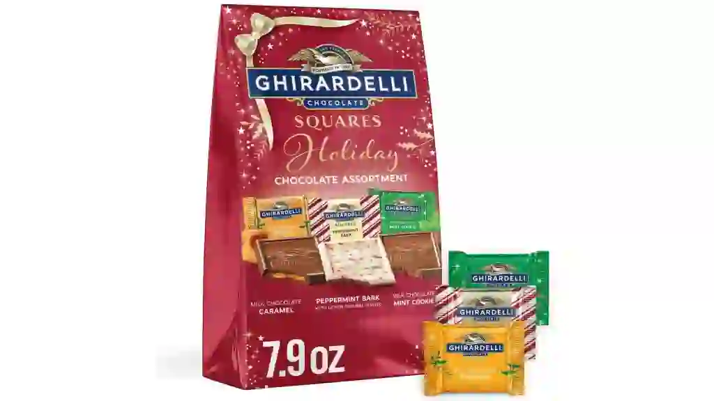GHIRARDELLI Limited Edition Holiday Chocolate Assortment SQUARES, 7.9 oz Bag